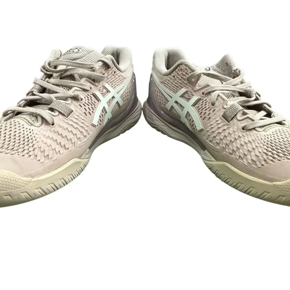 Asics Gel-Resolution 9 Tennis Shoes Womens US 9 White Pink Athletic 1042A208